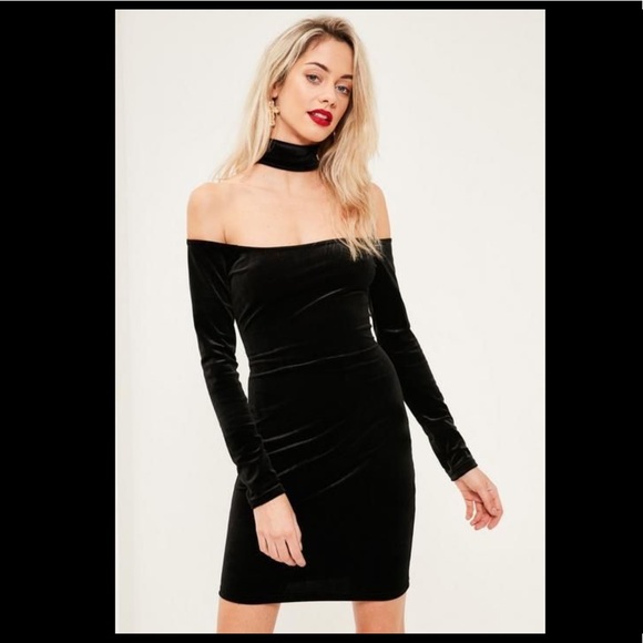 missguided black velvet dress